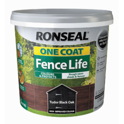 Ronseal One Coat Fence Life Paint Tudor Black Oak - 5L -Wood Care Store 12804242 2274942087505862