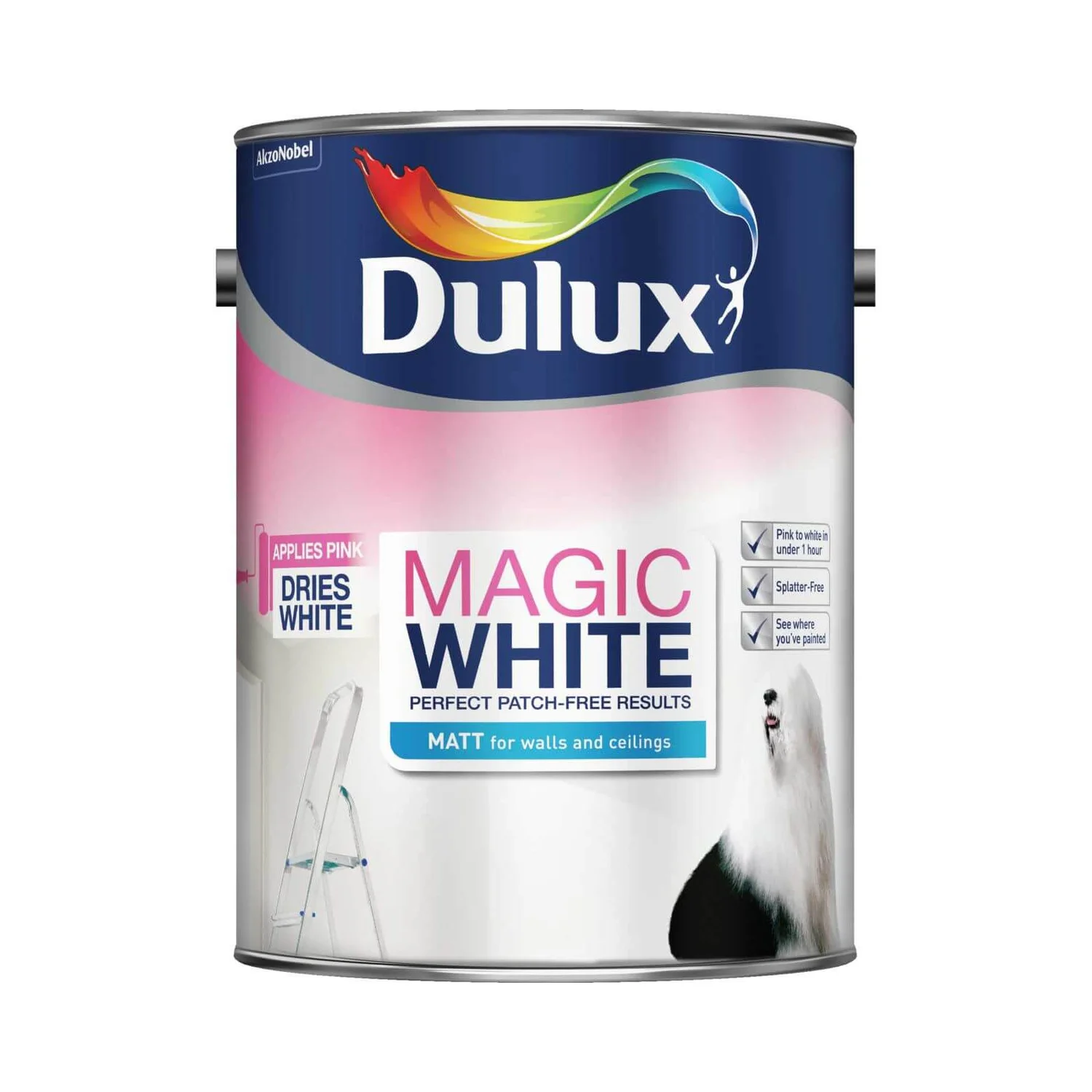 Dulux Magic Matt Emulsion Paint Pure Brilliant White - 5L 4 Dulux Magic Matt Emulsion Paint Pure Brilliant White - 5L - Image 2