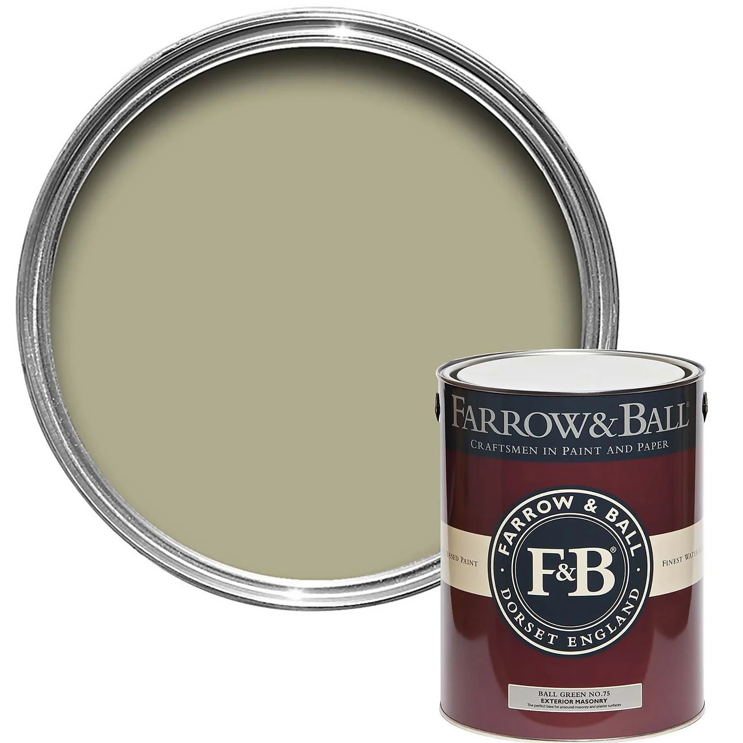 Farrow & Ball Exterior Masonry Paint Ball Green - 5L 3 Farrow & Ball Exterior Masonry Paint Ball Green - 5L