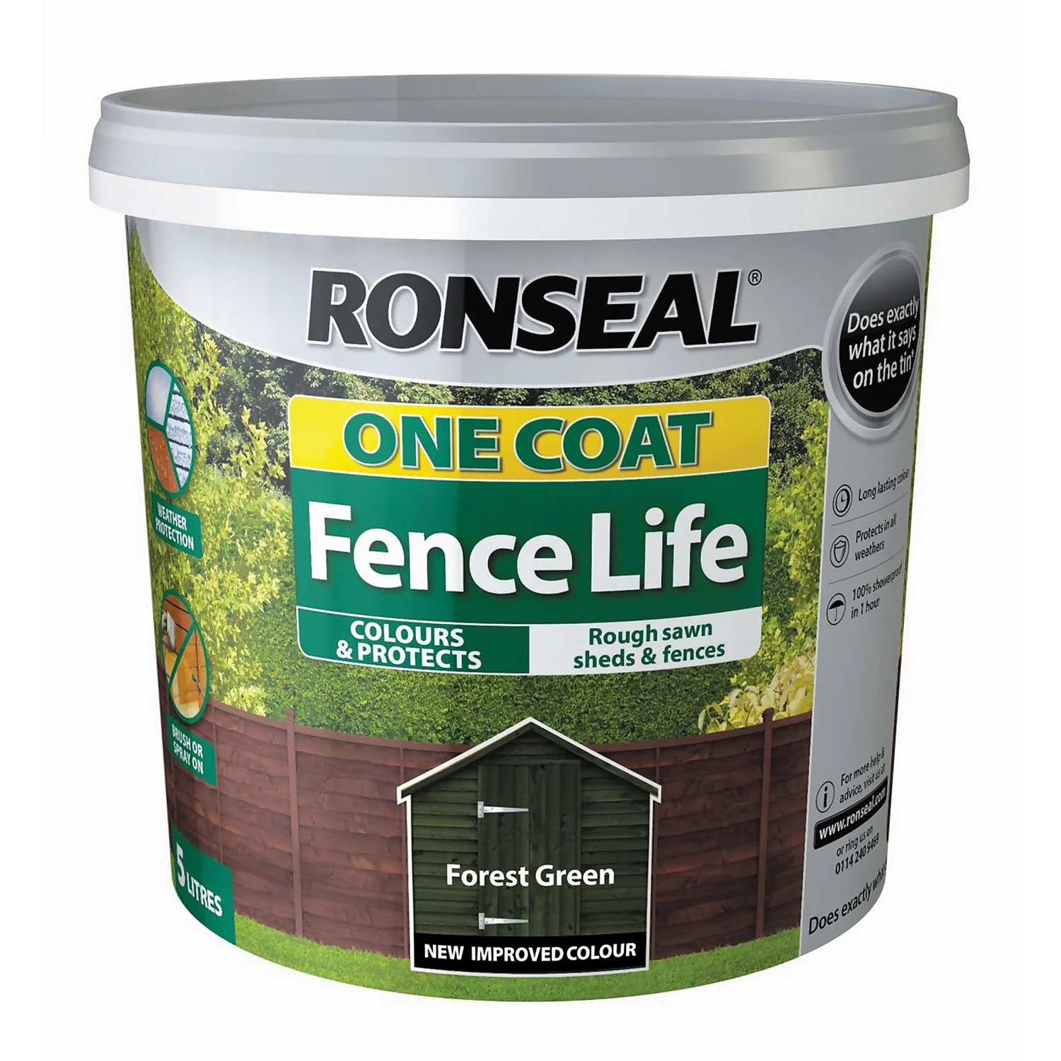 Ronseal One Coat Fence Life Paint Forest Green - 5L 6 Ronseal One Coat Fence Life Paint Forest Green - 5L - Image 4