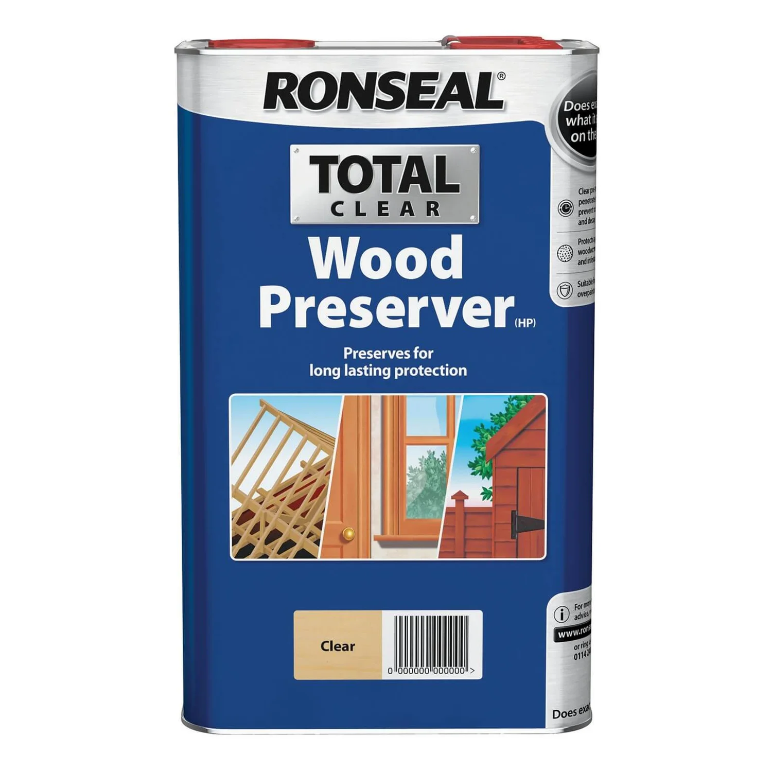Ronseal Total Wood Preserver Clear - 5L 3 Ronseal Total Wood Preserver Clear - 5L