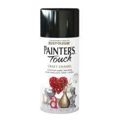 Rust-Oleum Painters Touch - Craft Enamel Spray Paint Black Gloss - 150ml