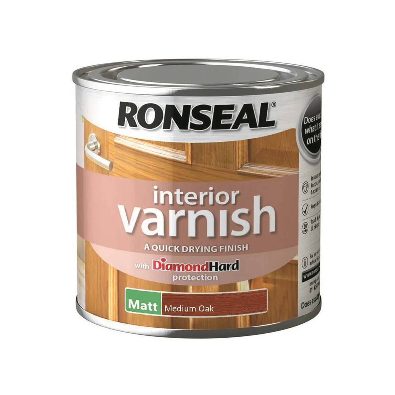 Ronseal Interior Varnish Matt Medium Oak - 250ml 3 Ronseal Interior Varnish Matt Medium Oak - 250ml