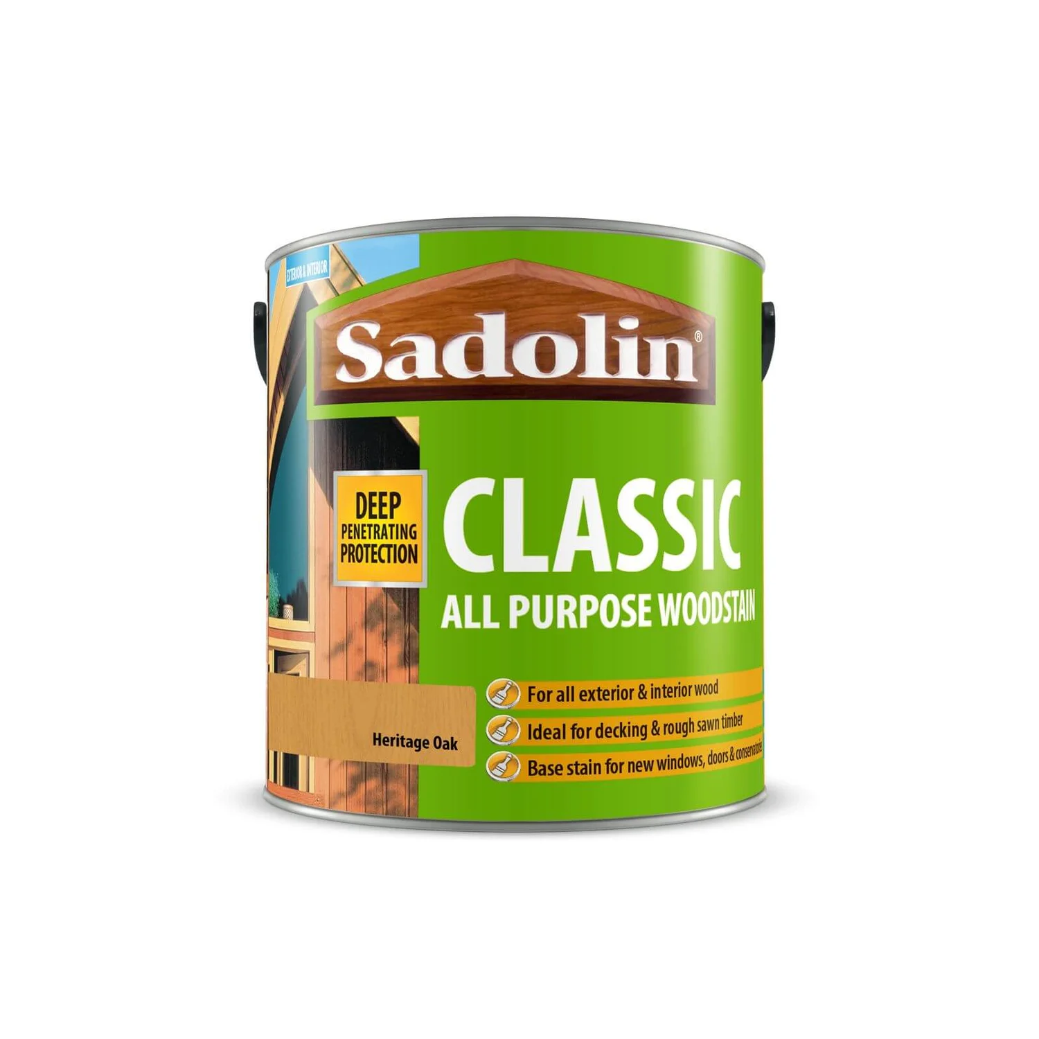 Sadolin Classic All Purpose Woodstain Heritage Oak - 2.5L 3 Sadolin Classic All Purpose Woodstain Heritage Oak - 2.5L