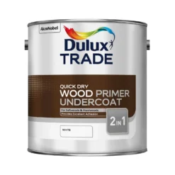 Dulux Trade Wood Primer Undercoat Quick Dry White - 2.5L