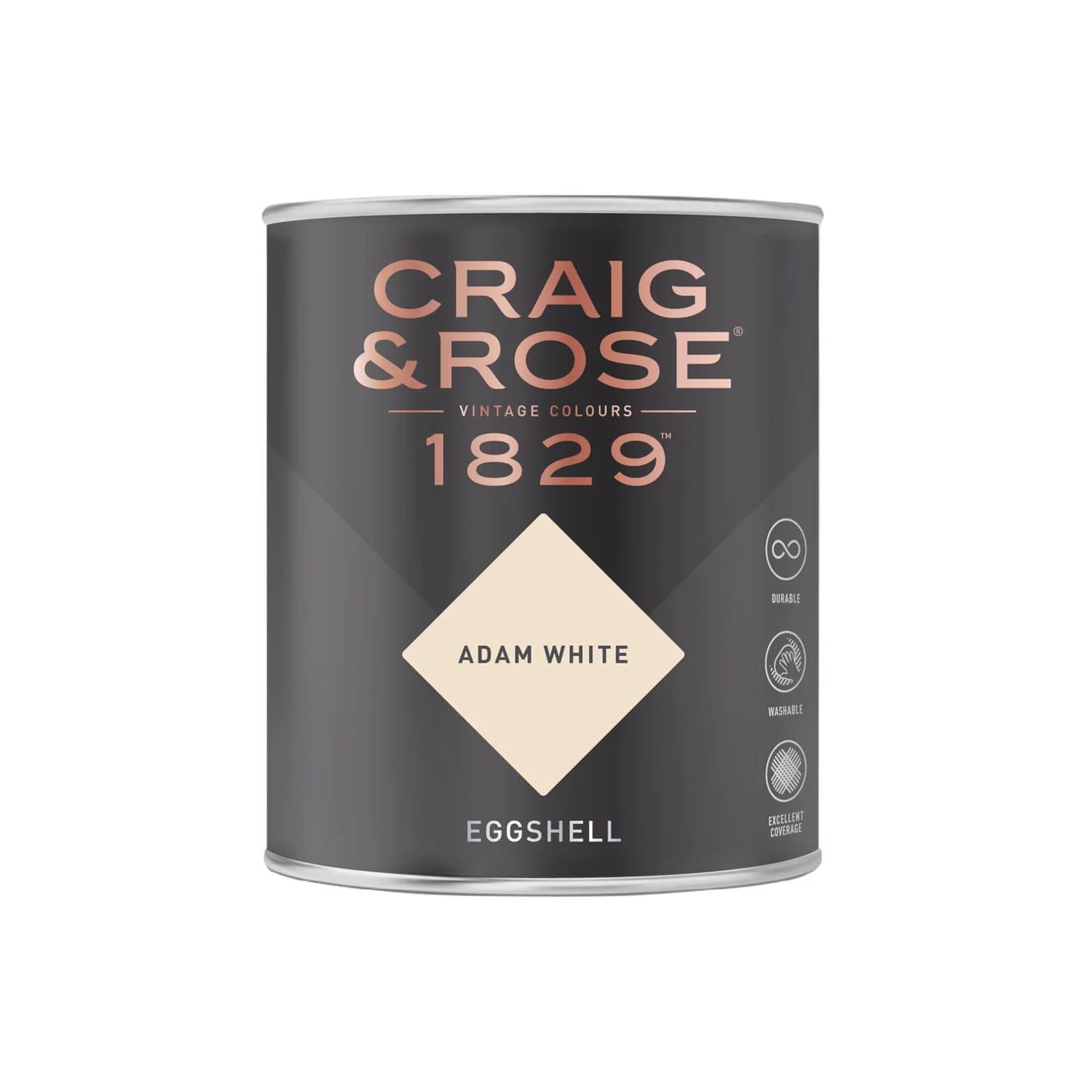 Craig & Rose 1829 Eggshell Paint Adam White - 750ml 4 Craig & Rose 1829 Eggshell Paint Adam White - 750ml - Image 2