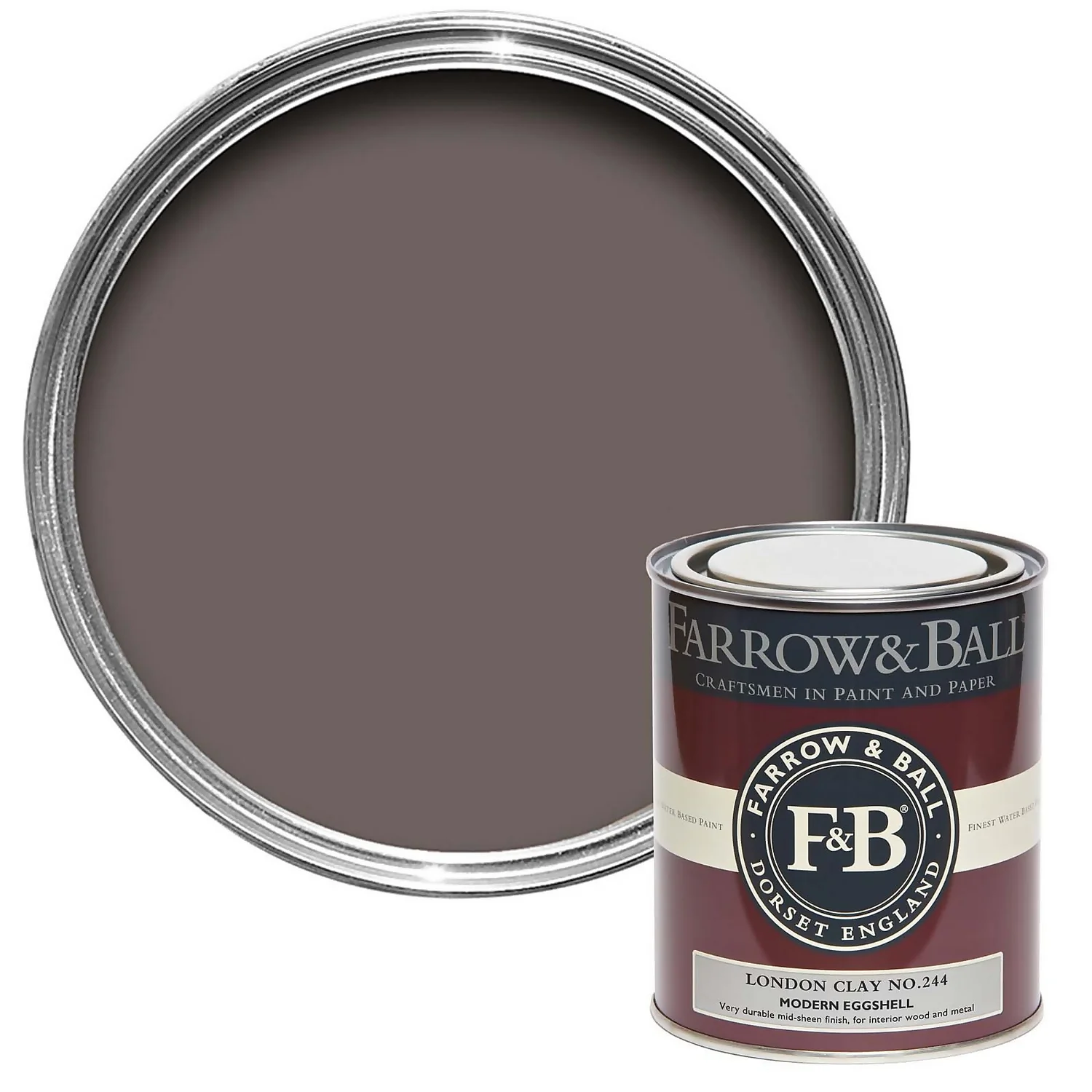 Farrow & Ball Modern Eggshell Paint London Clay - 750ml 3 Farrow & Ball Modern Eggshell Paint London Clay - 750ml