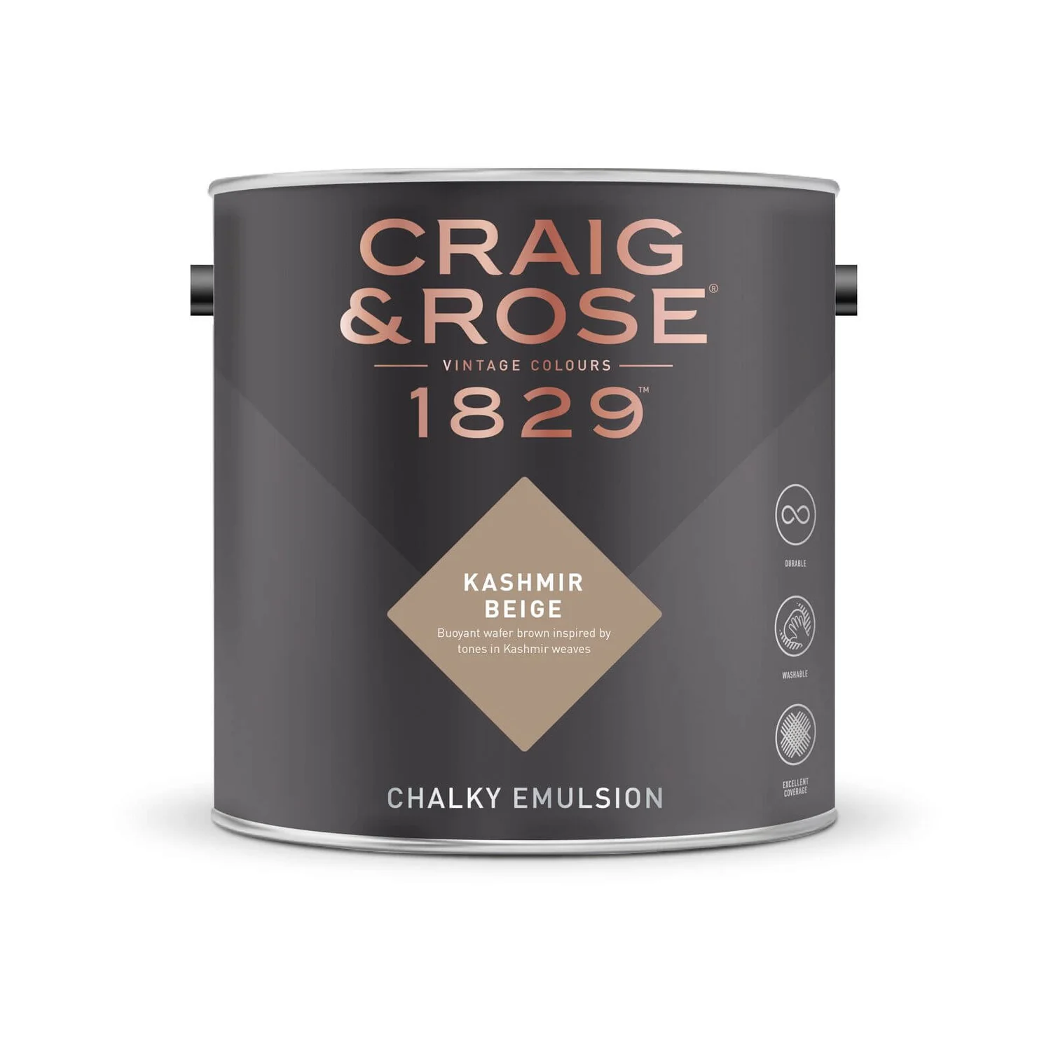 Craig & Rose 1829 Chalky Emulsion Paint Kashmir Beige - 2.5L 4 Craig & Rose 1829 Chalky Emulsion Paint Kashmir Beige - 2.5L - Image 2