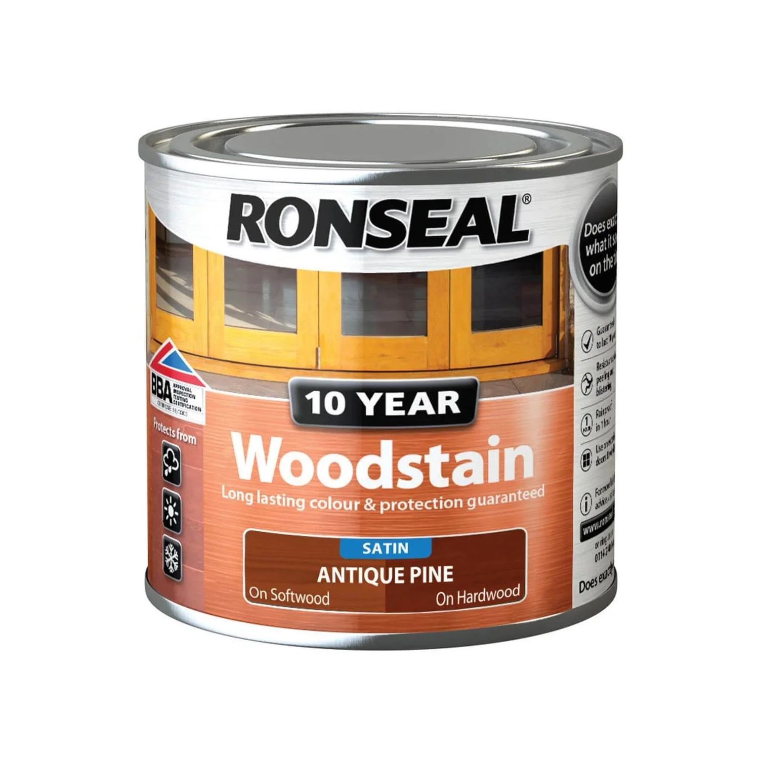 Ronseal 10 Year Woodstain Antique Pine Satin - 250ml 8 Ronseal 10 Year Woodstain Antique Pine Satin - 250ml - Image 6