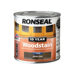 Ronseal 10 Year Woodstain Dark Oak Satin - 250ml 13 Ronseal 10 Year Woodstain Dark Oak Satin - 250ml -Wood Care Store 12820728 2054831917033687