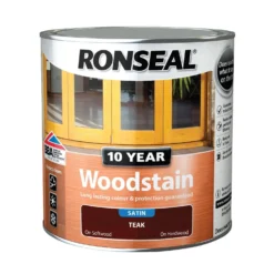 Ronseal 10 Year Woodstain Teak Satin - 2.5L -Wood Care Store 12820844 1704831917606696