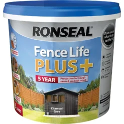 Ronseal Fence Life Plus Paint Charcoal Grey - 5L 15 Ronseal Fence Life Plus Paint Charcoal Grey - 5L -Wood Care Store 12821358 2044942086891111