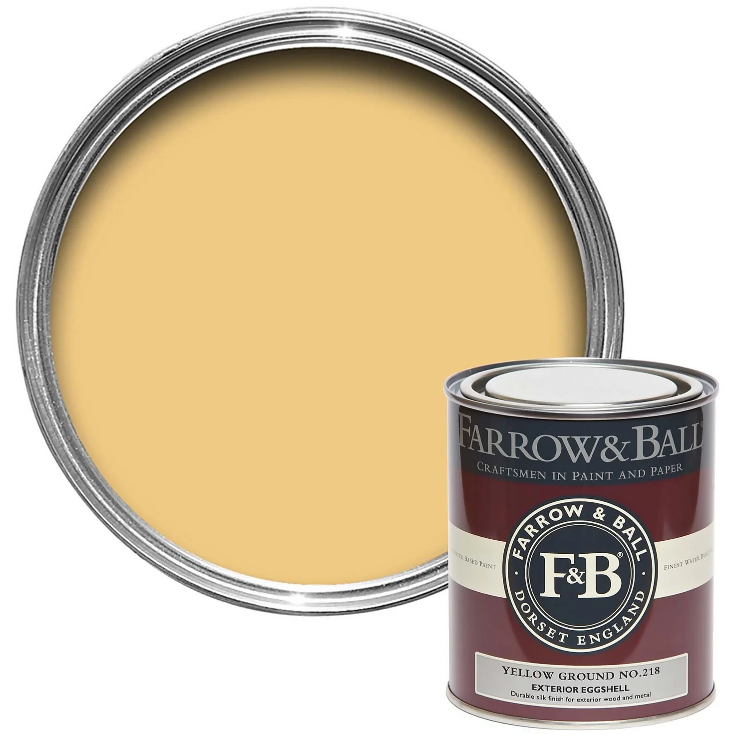 Farrow & Ball Exterior Eggshell Paint Yellow Ground - 750ml 3 Farrow & Ball Exterior Eggshell Paint Yellow Ground - 750ml