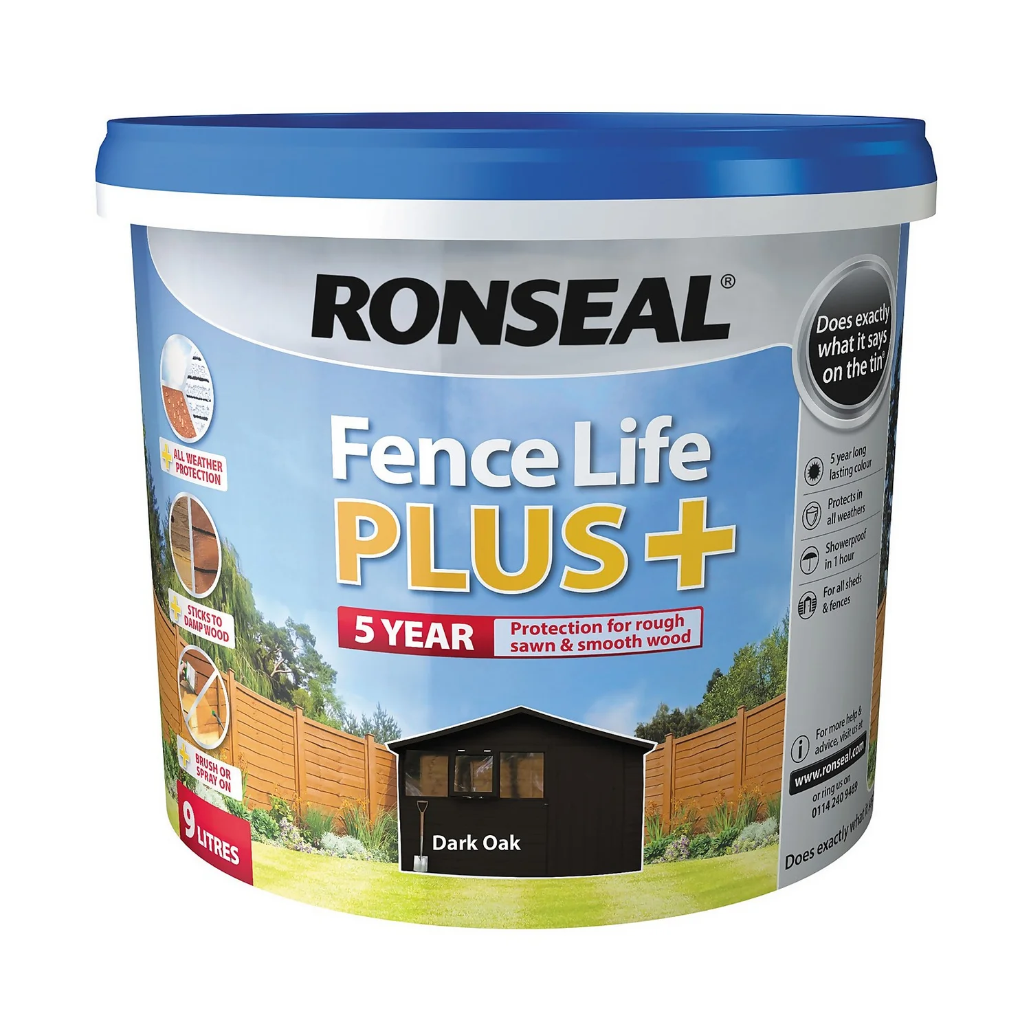 Ronseal Fence Life Plus Paint Dark Oak - 9L 8 Ronseal Fence Life Plus Paint Dark Oak - 9L - Image 6