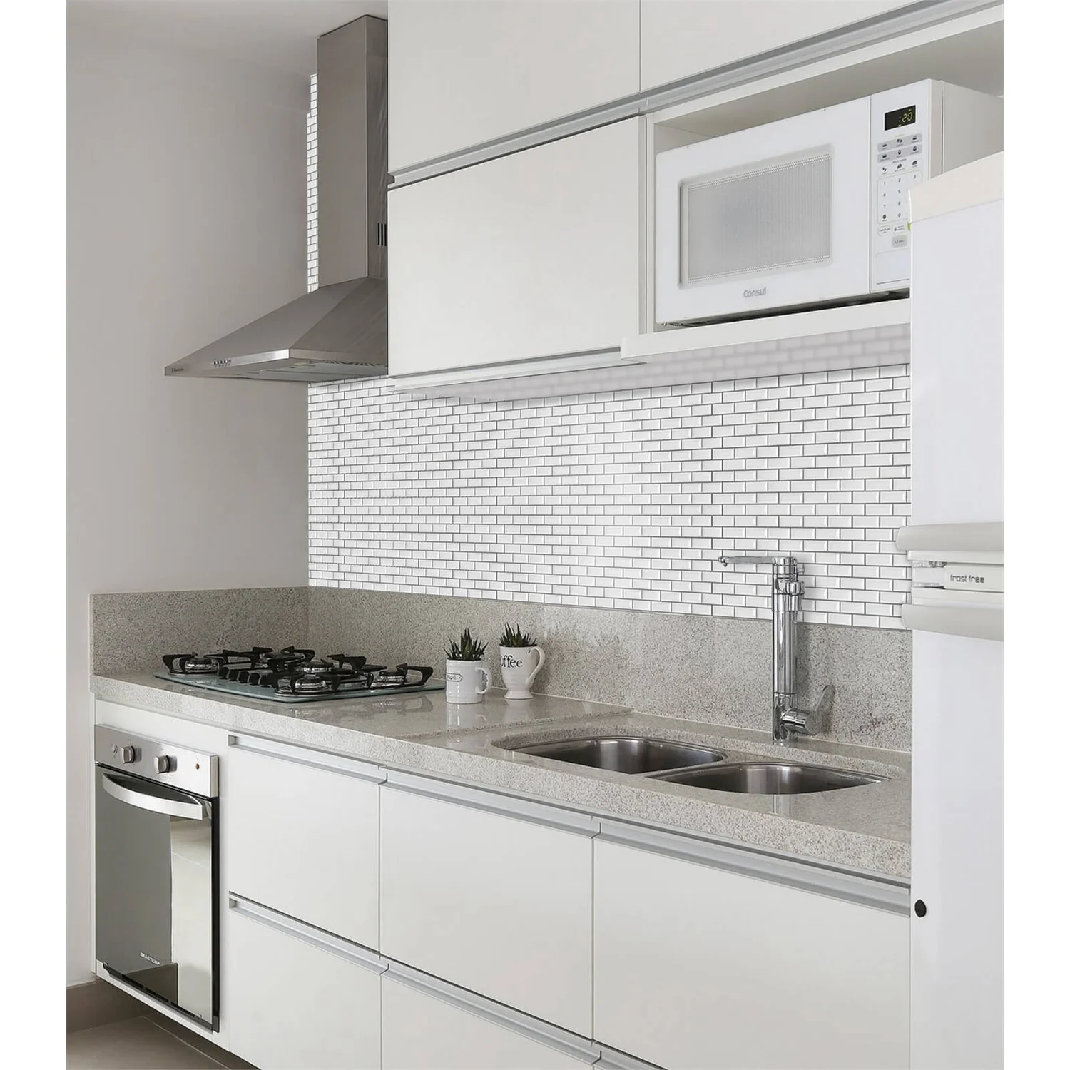 House Of Mosaics White Mini Metro Mosaic Tile - 296 X 296mm 3 House Of Mosaics White Mini Metro Mosaic Tile - 296 X 296mm