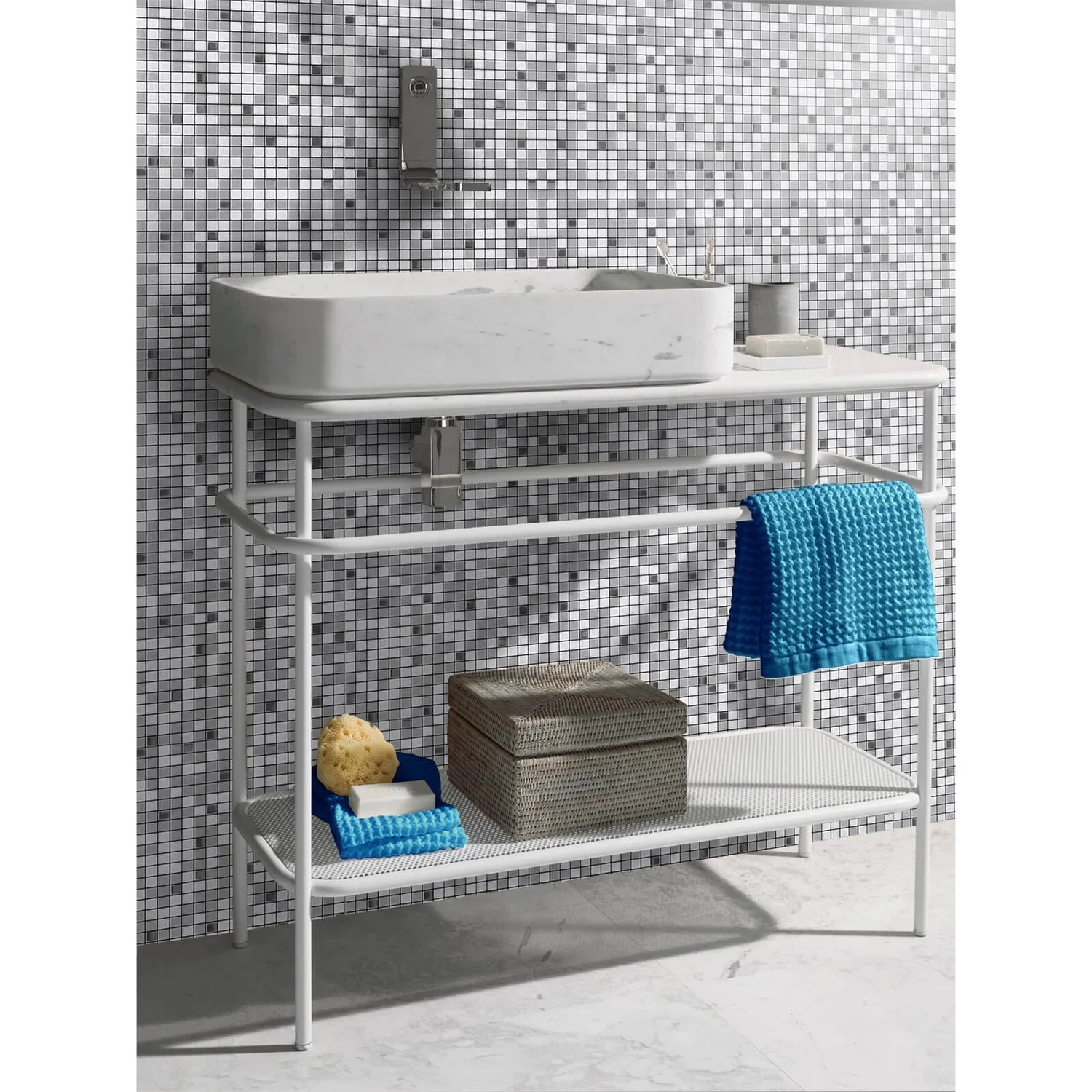 House Of Mosaics Riyadh Silver Mosaic Tile (Self-Adhesive) - 305 X 305mm 3 House Of Mosaics Riyadh Silver Mosaic Tile (Self-Adhesive) - 305 X 305mm