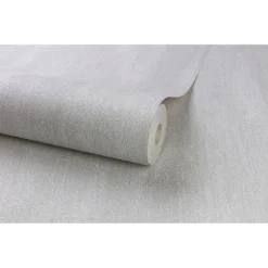 Grandeco Royal House Fabric Plain Grey Wallpaper -Wood Care Store 12830403 1234875702140025