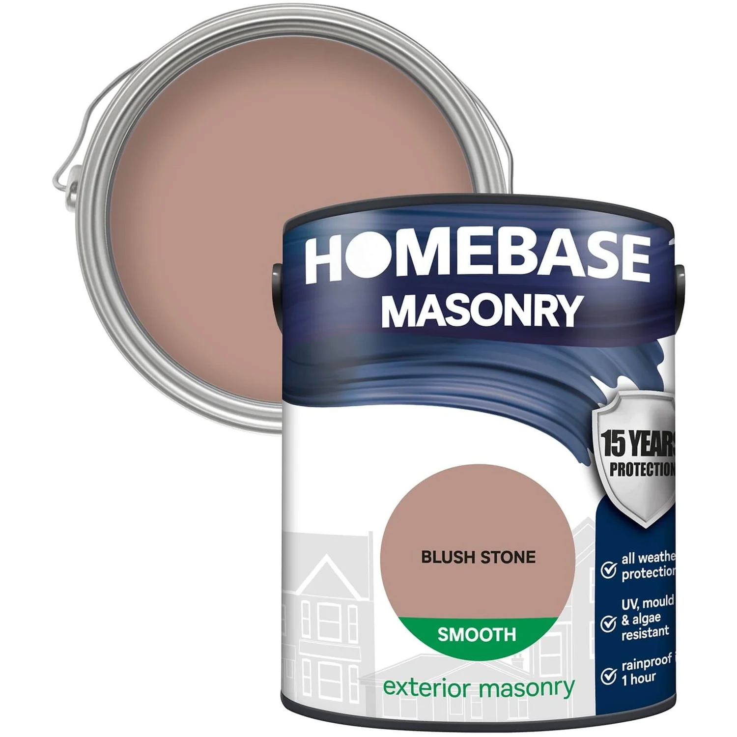 Homebase Smooth Masonry Paint - Blush Stone 5L 3 Homebase Smooth Masonry Paint - Blush Stone 5L