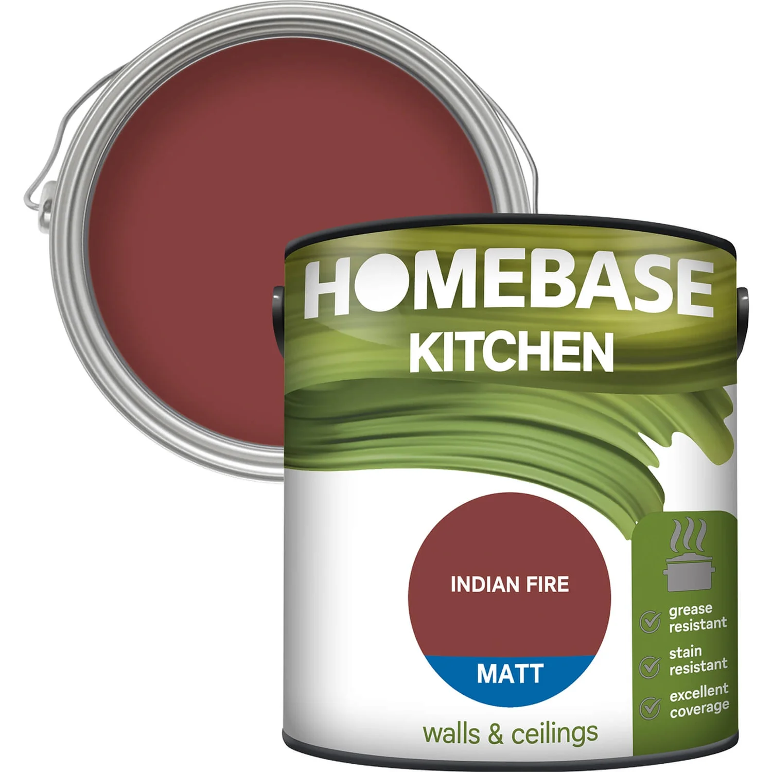 Homebase Kitchen Matt Paint - Indian Fire 2.5L 3 Homebase Kitchen Matt Paint - Indian Fire 2.5L