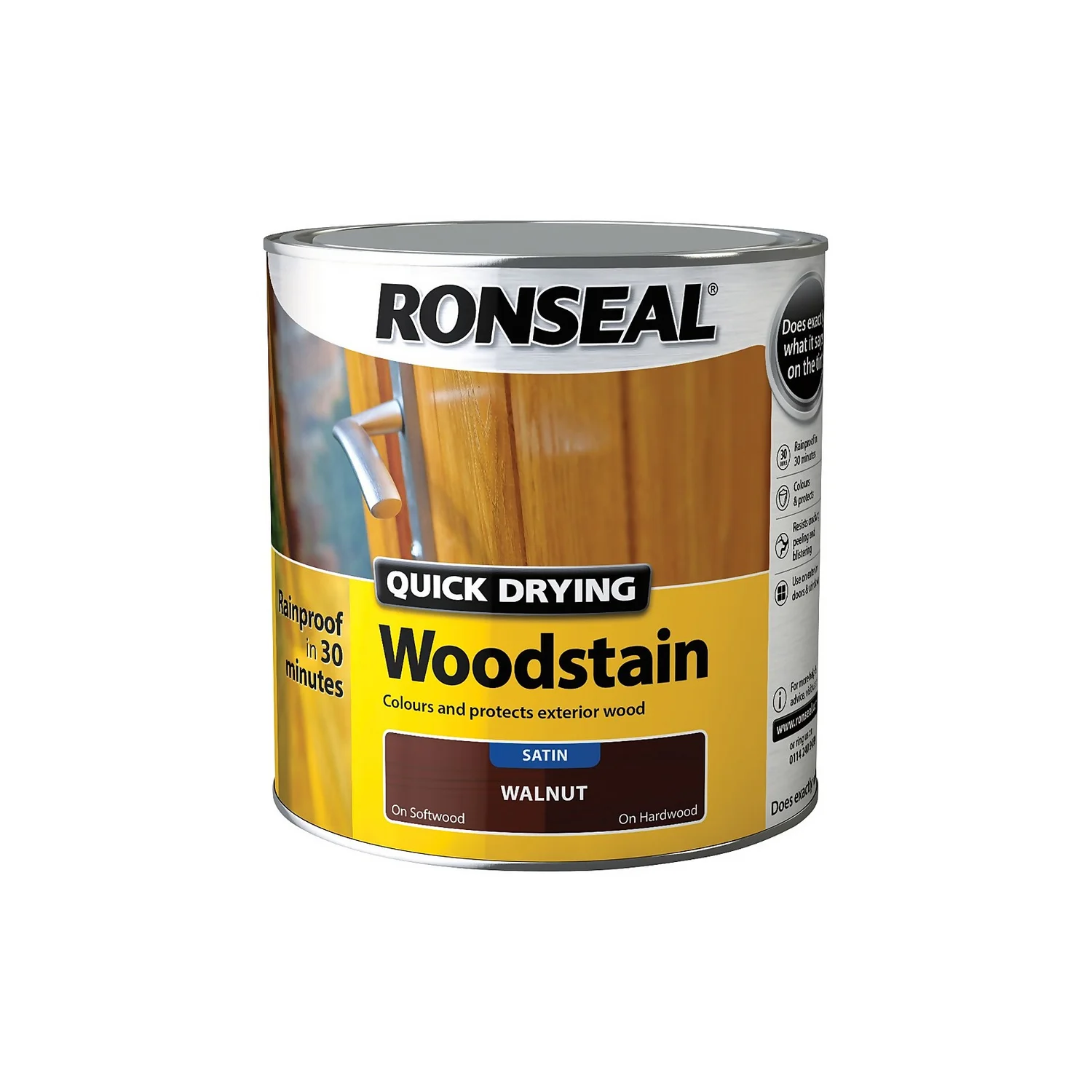 Ronseal Quick Drying Woodstain Walnut Satin - 2.5L 8 Ronseal Quick Drying Woodstain Walnut Satin - 2.5L - Image 6