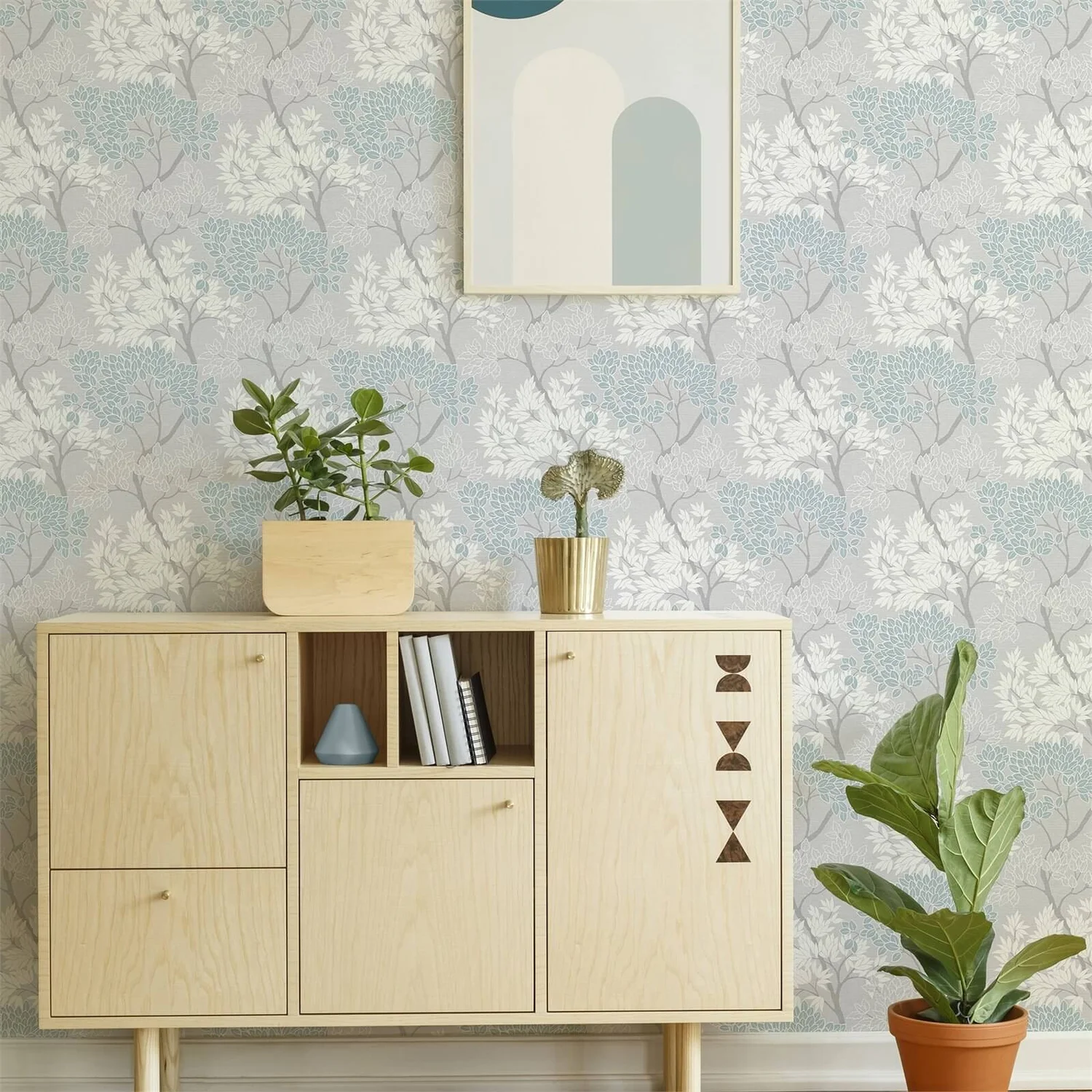 Fresco Lykke Tree Smooth Wallpaper - Sky Blue 7 Fresco Lykke Tree Smooth Wallpaper - Sky Blue - Image 5