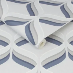 Fresco Geometric Smooth Navy Wallpaper -Wood Care Store 12840999 9904833204859989