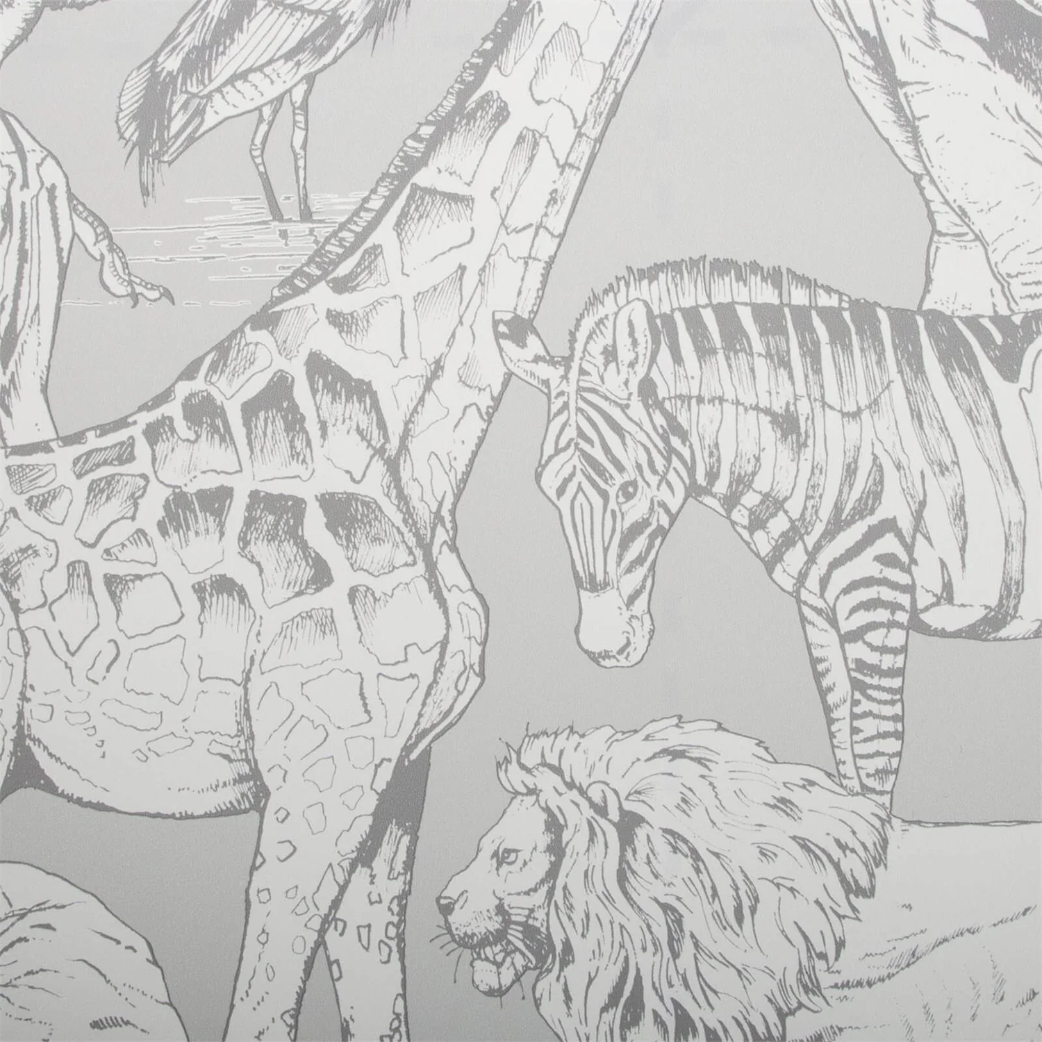 Superfresco Easy Jungle Animals Grey Wallpaper 6 Superfresco Easy Jungle Animals Grey Wallpaper - Image 4