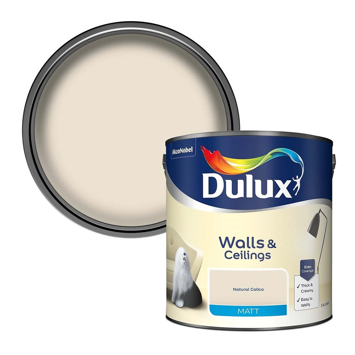 Dulux Matt Emulsion Paint Calico - 2.5L 3 Dulux Matt Emulsion Paint Calico - 2.5L