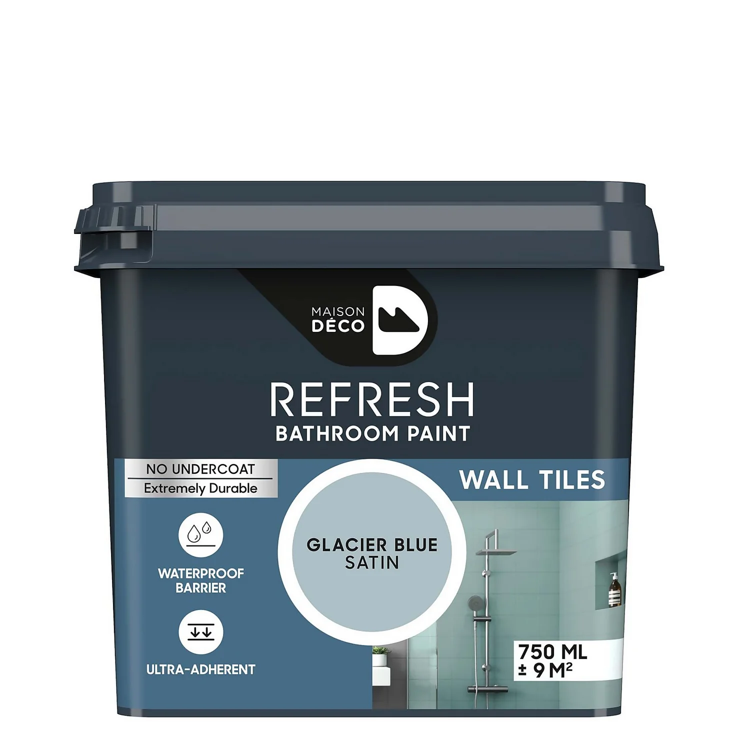 Maison Deco Refresh Bathroom Wall Tile Paint Glacier Blue - 750ml 3 Maison Deco Refresh Bathroom Wall Tile Paint Glacier Blue - 750ml