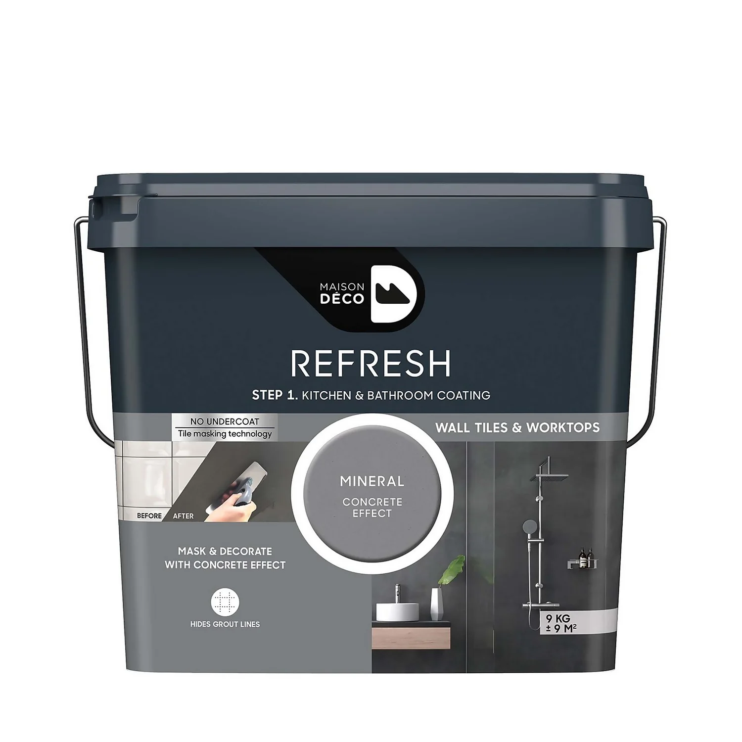 Maison Deco Refresh Kitchen & Bathroom Coating Mineral Concrete Effect - 9Kg 3 Maison Deco Refresh Kitchen & Bathroom Coating Mineral Concrete Effect - 9Kg