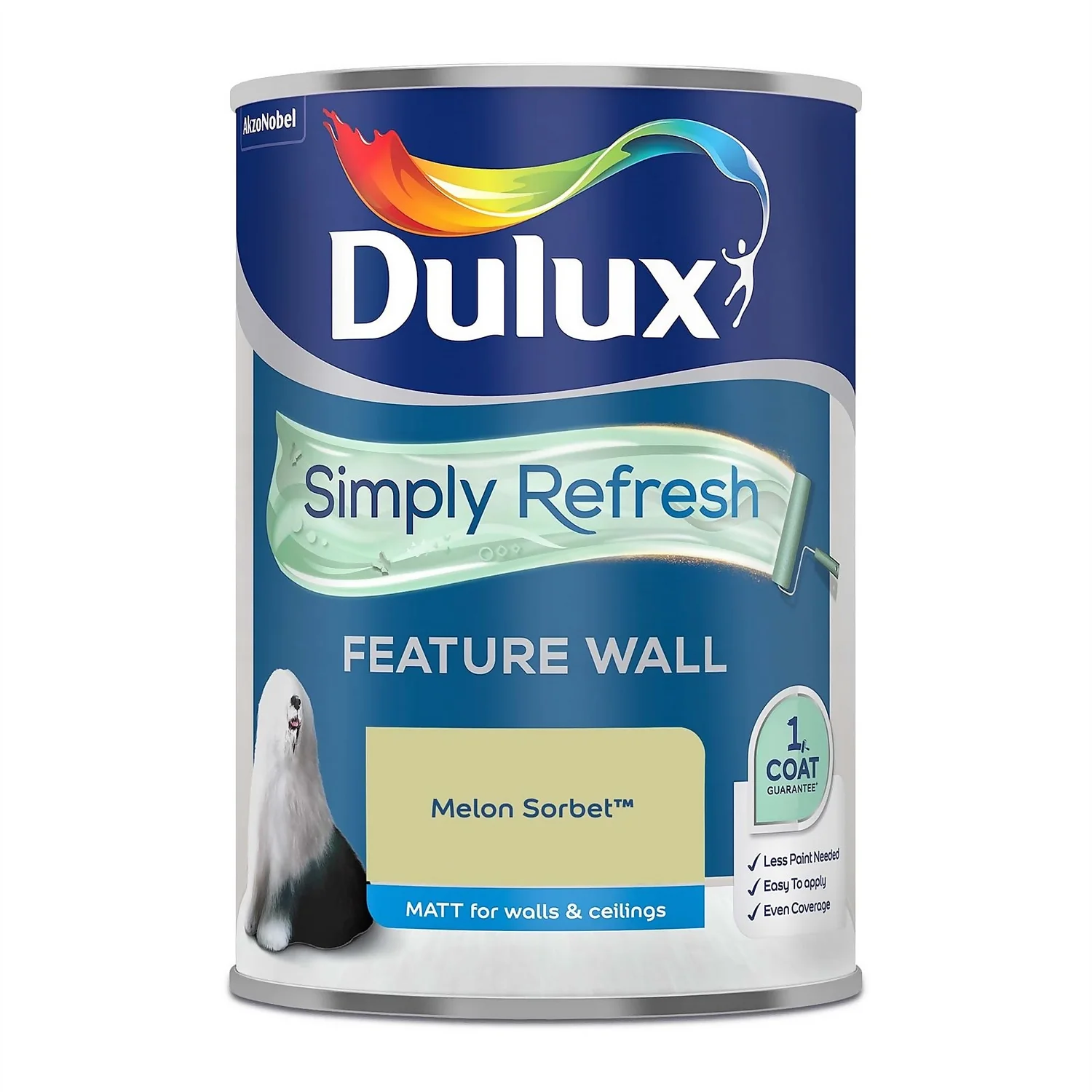 Dulux Simply Refresh Feature Wall One Coat Matt Emulsion Paint Melon Sorbet - 1.25L 6 Dulux Simply Refresh Feature Wall One Coat Matt Emulsion Paint Melon Sorbet - 1.25L - Image 4