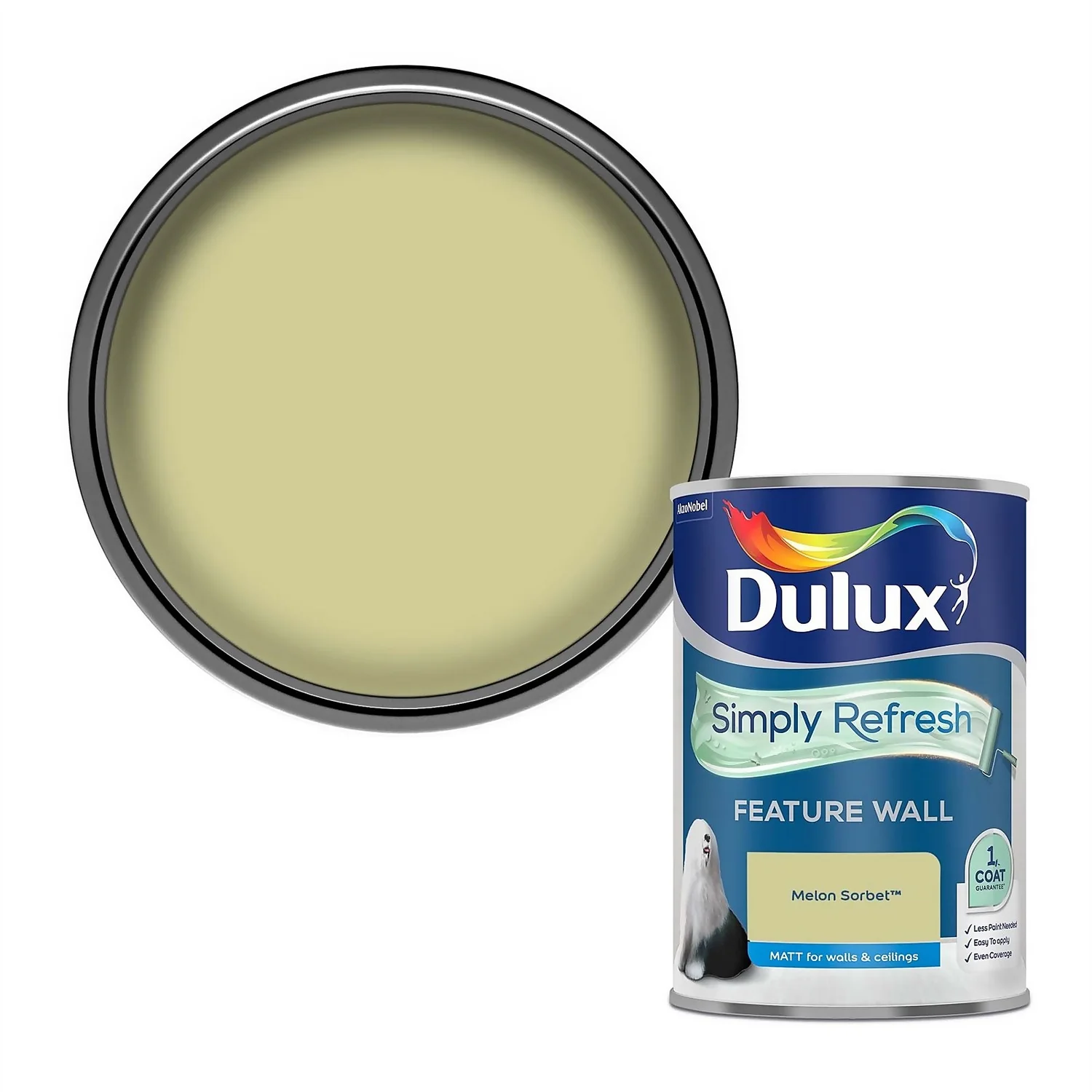 Dulux Simply Refresh Feature Wall One Coat Matt Emulsion Paint Melon Sorbet - 1.25L 3 Dulux Simply Refresh Feature Wall One Coat Matt Emulsion Paint Melon Sorbet - 1.25L