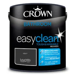 Crown Easyclean® Mouldguard+ Bathroom Mid Sheen Washable Multi Surface Paint Rebel® - 2.5L -Wood Care Store 12886771 3034853416054662