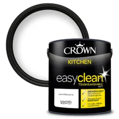 Crown Easyclean Kitchen Paint Brilliant White 2.5L