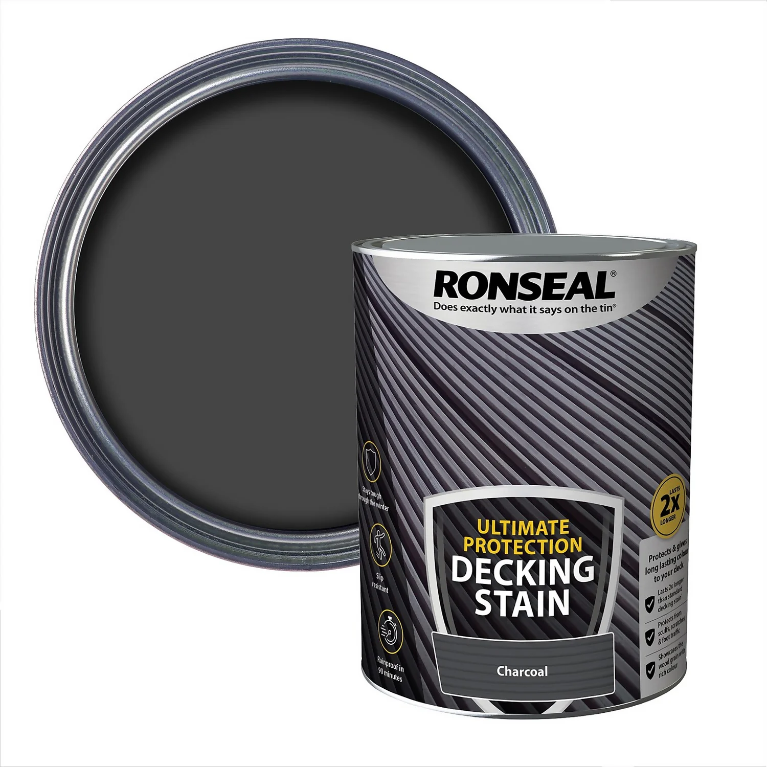 Ronseal Ultimate Protection Decking Stain Charcoal - 5L 3 Ronseal Ultimate Protection Decking Stain Charcoal - 5L
