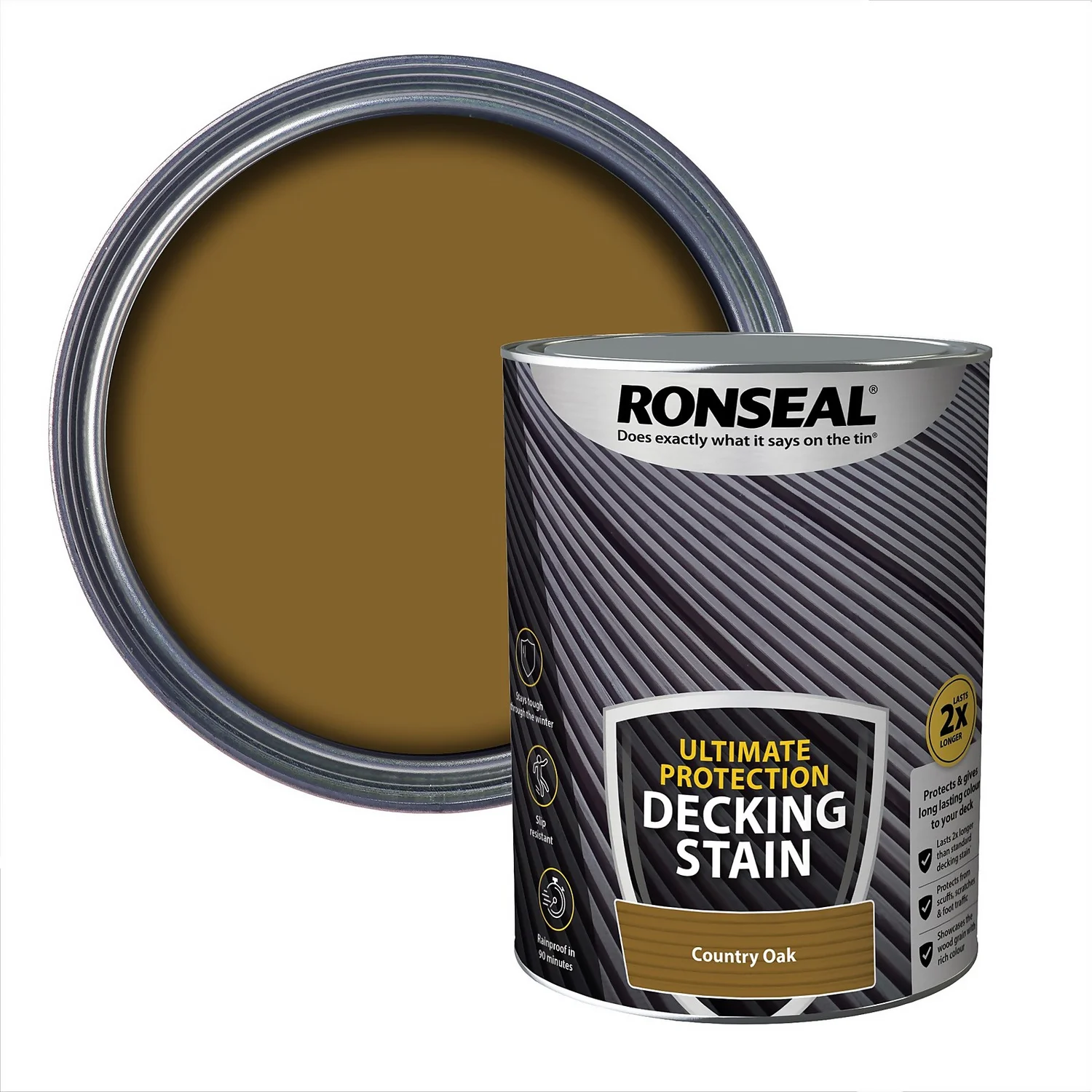 Ronseal Ultimate Protection Decking Stain Country Oak - 5L 3 Ronseal Ultimate Protection Decking Stain Country Oak - 5L