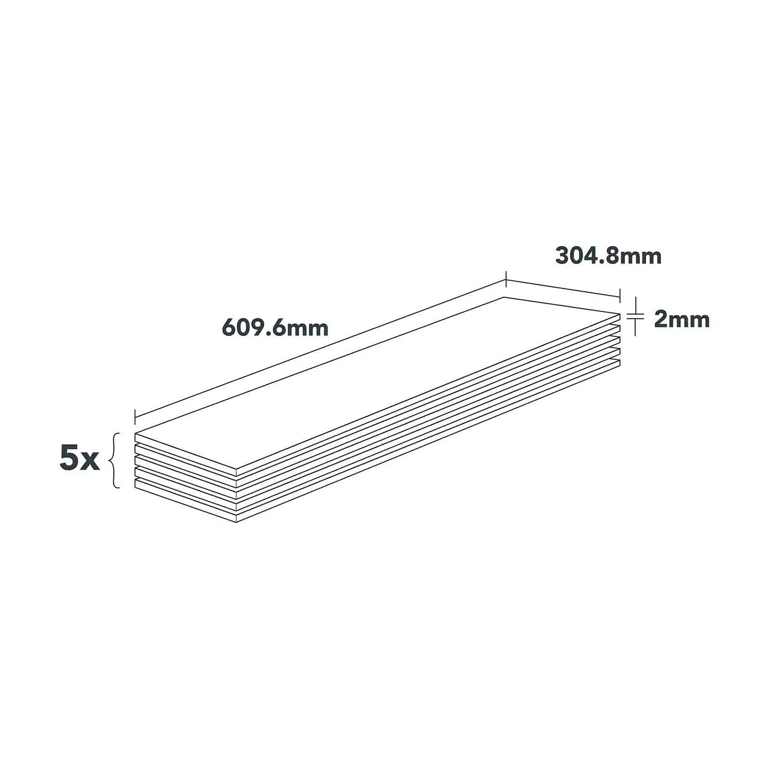 Plancs Slate Self-Adhesive Vinyl Floor Tile - 5pc Pack Covers 0.93sqm 6 Plancs Slate Self-Adhesive Vinyl Floor Tile - 5pc Pack Covers 0.93sqm - Image 4