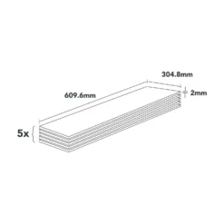 Plancs White Slate Self-Adhesive Vinyl Floor Tile - 5pc Pack Covers 0.93sqm -Wood Care Store 12968597 4854946463268914