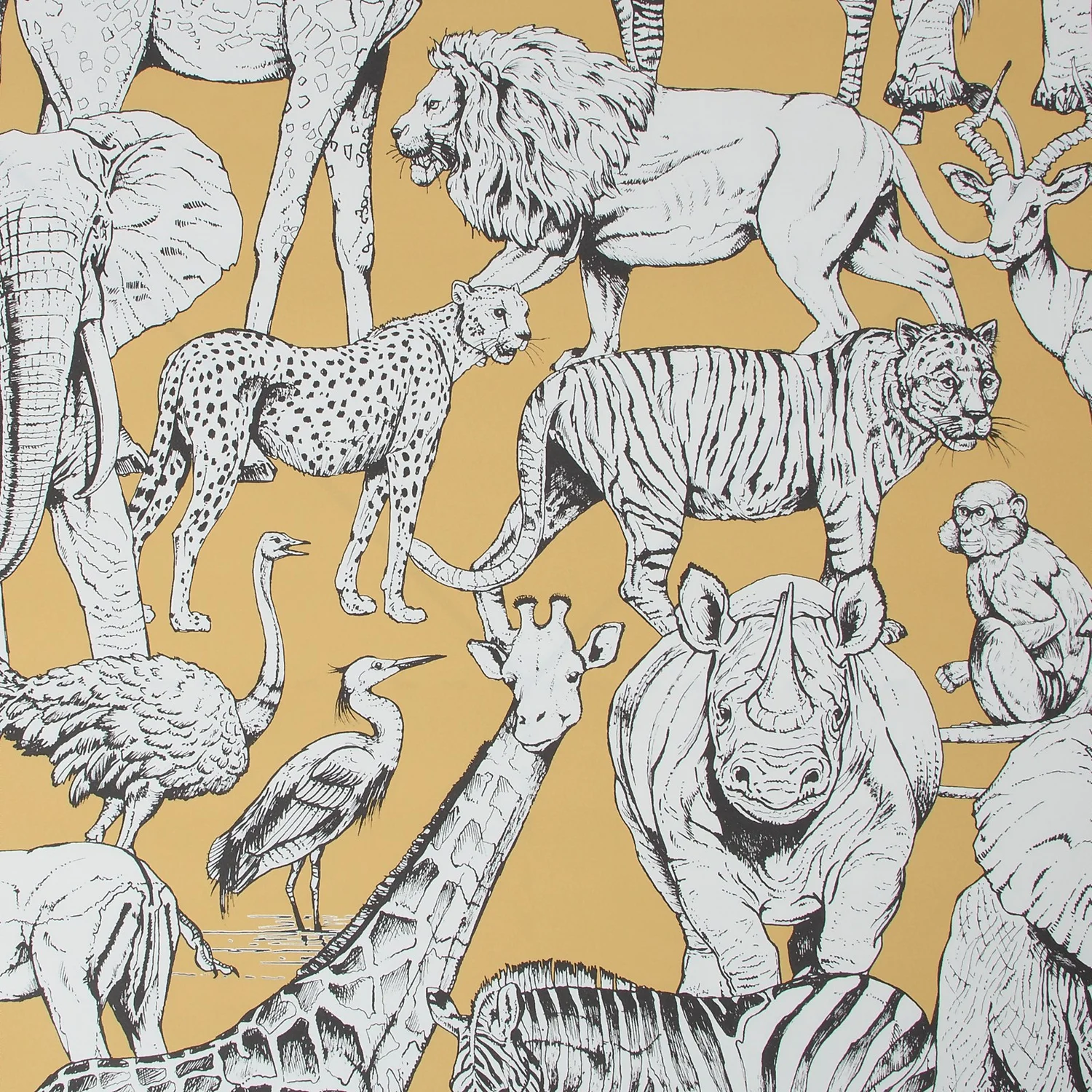 Superfresco Easy Jungle Animals Yellow Wallpaper 3 Superfresco Easy Jungle Animals Yellow Wallpaper