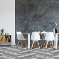 None Venice Grey Herringbone Vinyl Sheet Flooring 3x2m Roll -Wood Care Store 13053380 5495002421390949