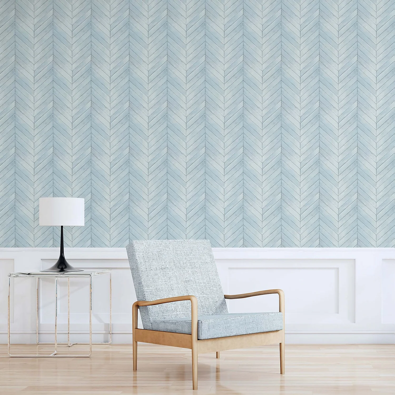 Organic Textures Chevron Wood Turquoise Wallpaper Sample 4 Organic Textures Chevron Wood Turquoise Wallpaper Sample - Image 2