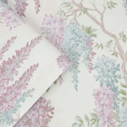 Laura Ashley Wisteria Garden Duck Egg Wallpaper -Wood Care Store 13135803 6404871509198068