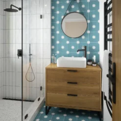 Country Living Starry Skies Peacock Teal Porcelain Wall & Floor Tile - 200 X 200mm - 0.52sqm Pack -Wood Care Store 13220582 1344909608317976