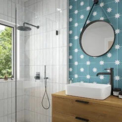 Country Living Starry Skies Peacock Teal Porcelain Wall & Floor Tile - 200 X 200mm - 0.52sqm Pack -Wood Care Store 13220582 1554909608383346