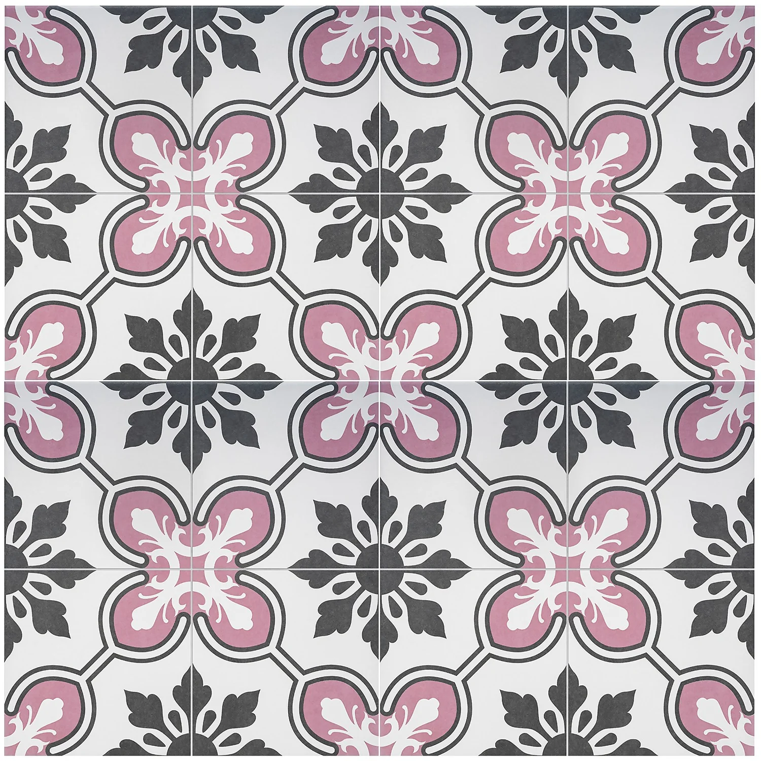 Fiore Blush / Grey Pre-scored Porcelain Wall & Floor Tile 450 X 450mm - 1.42sqm Pack 4 Fiore Blush / Grey Pre-scored Porcelain Wall & Floor Tile 450 X 450mm - 1.42sqm Pack - Image 2