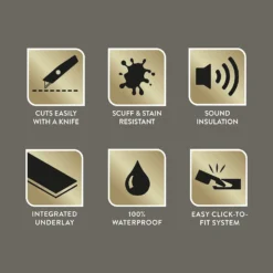 Kraus Rigid Core Herringbone Luxury Vinyl Floor Tile - Brampton Grey -Wood Care Store 13733822 1465002464943758