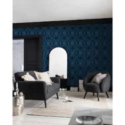 Next Luxe Eclipse Navy Wallpaper -Wood Care Store 13827407 6364969463002557