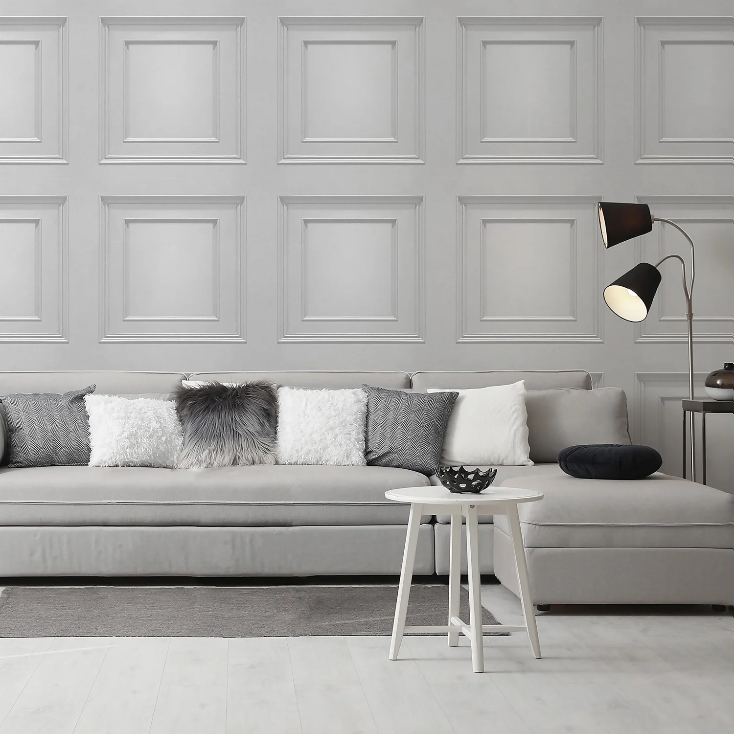 Belgravia Décor Amara Panel Textured Silver Wallpaper 4 Belgravia Décor Amara Panel Textured Silver Wallpaper - Image 2