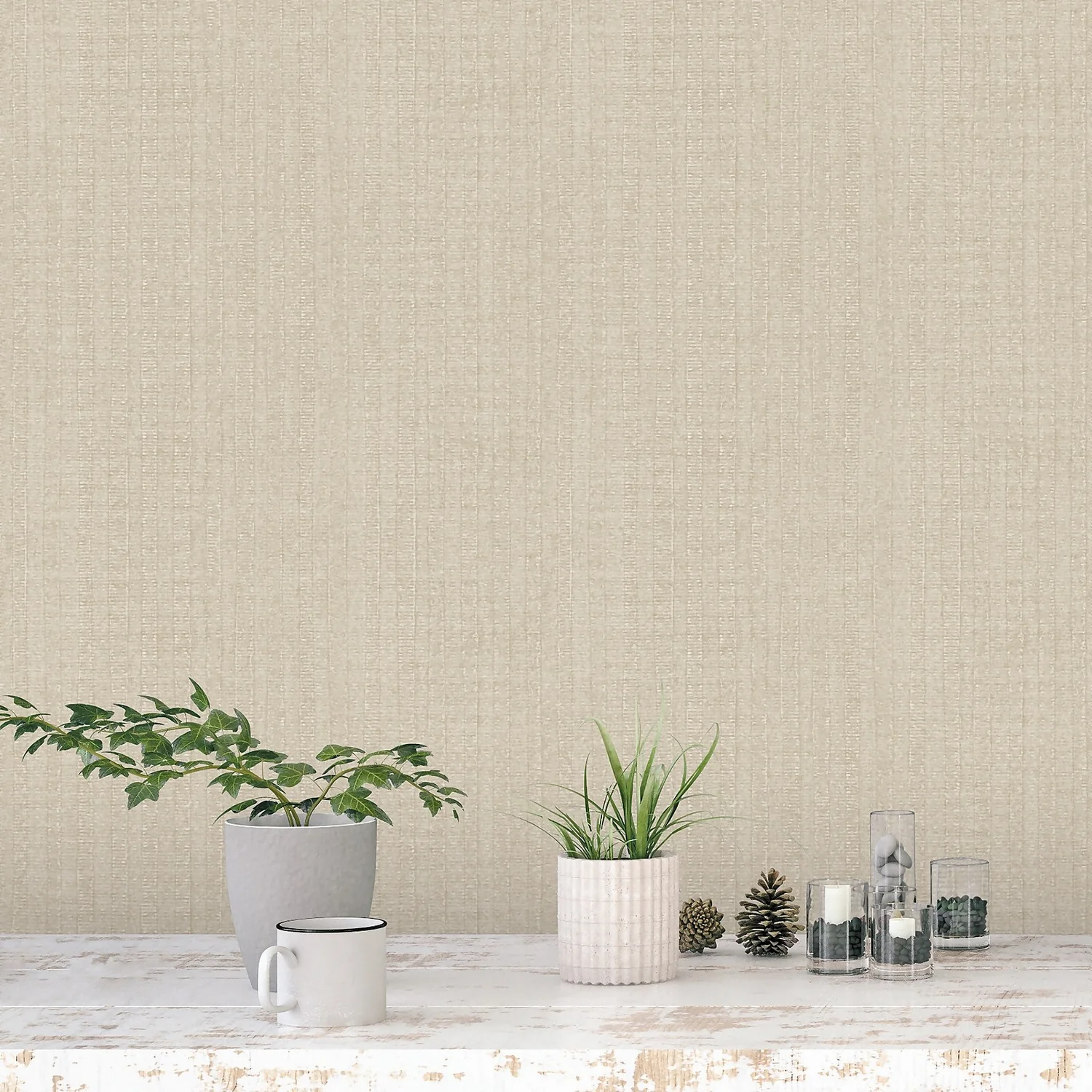 Galerie Vertical Texture Taupe A4 Wallpaper Sample 4 Galerie Vertical Texture Taupe A4 Wallpaper Sample - Image 2
