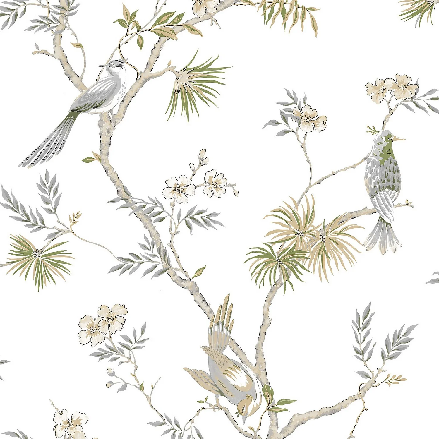 Galerie Chinoiserie Bird Grey A4 Wallpaper Sample 3 Galerie Chinoiserie Bird Grey A4 Wallpaper Sample